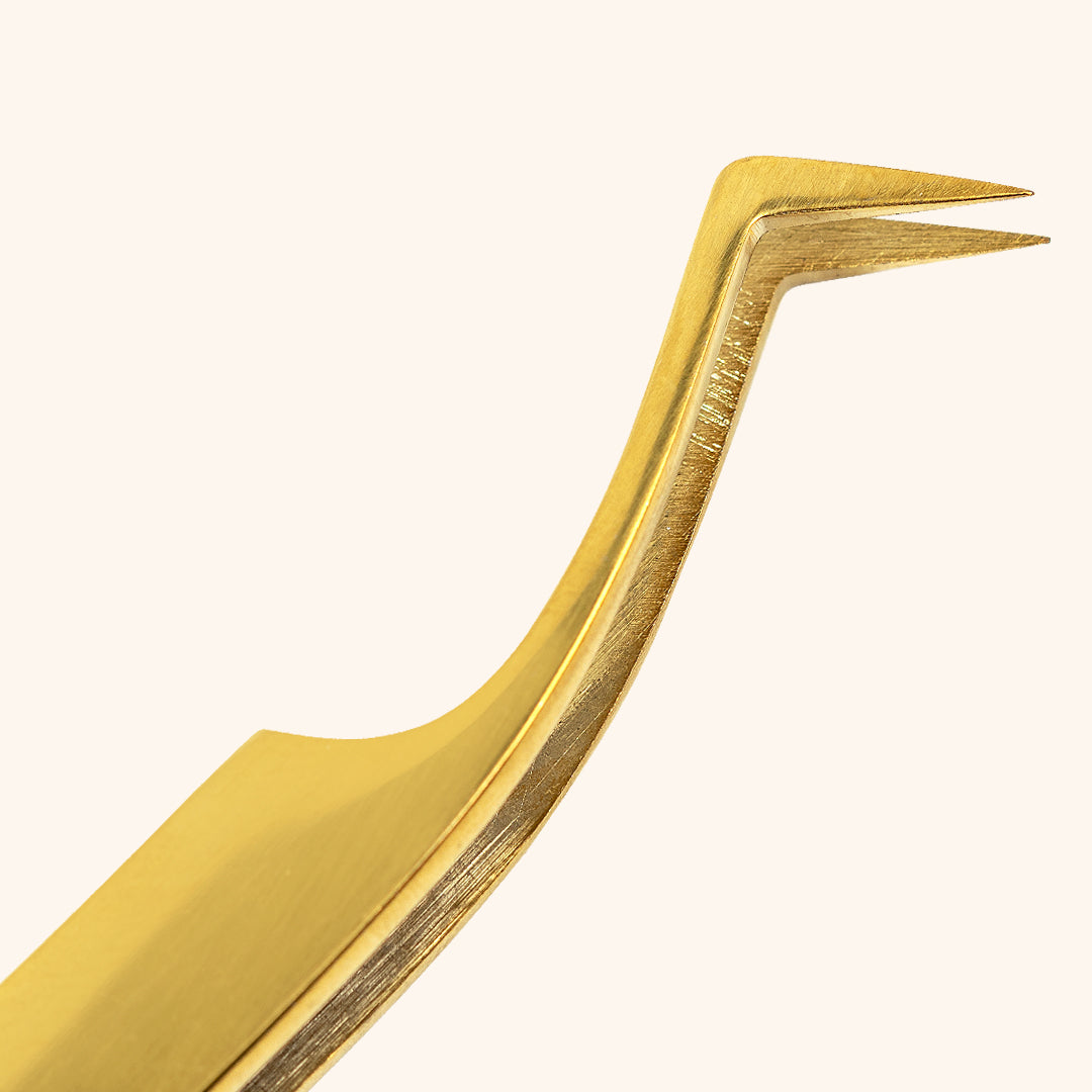 Premium boot lash extension tweezers in gold