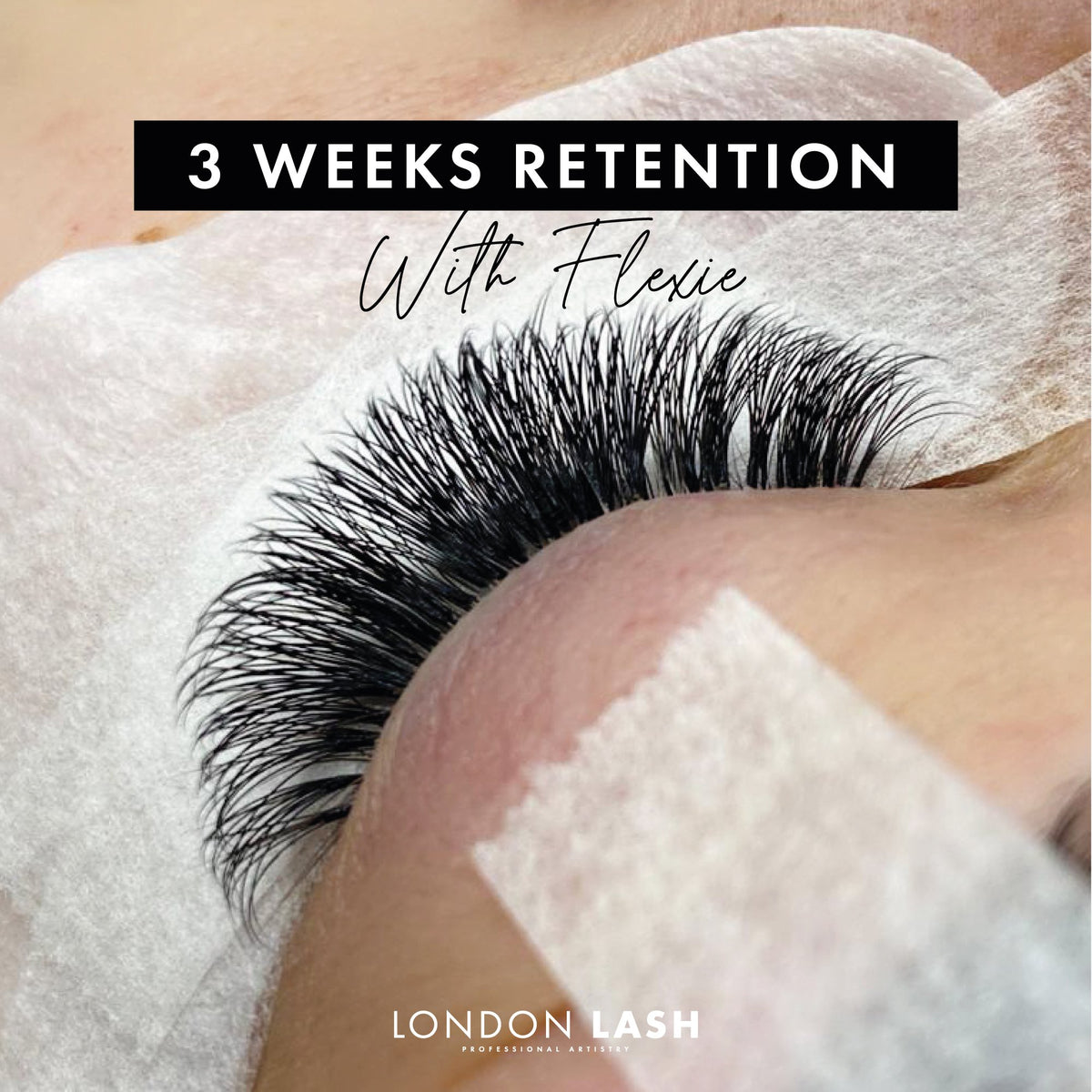 Model Wearing Lash Extensions with Flexie Lash Glue