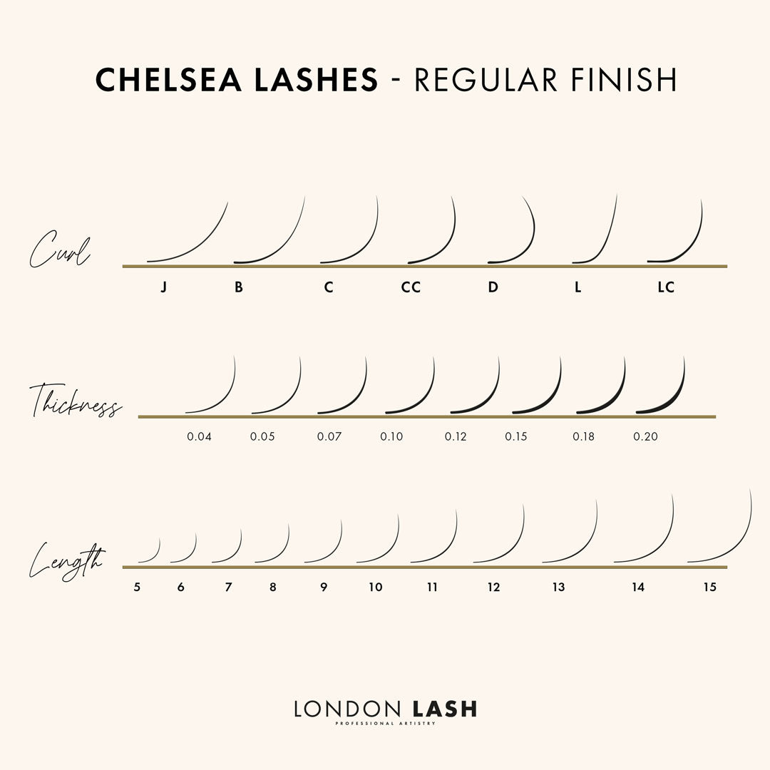 Curl Chart of Classic Chelsea Lashes 0.20