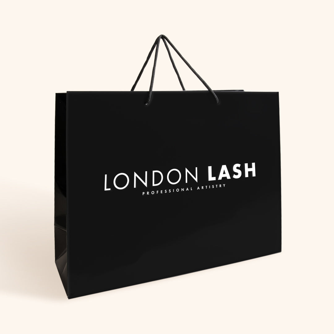Black Reusable Paper Bag from London Lash US in Large