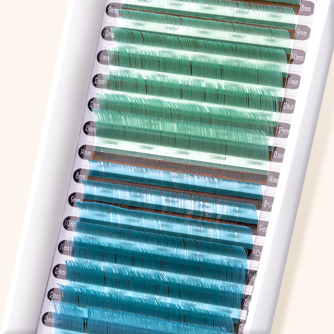 Mint Green and Ocean Blue Mayfair Lashes in Box