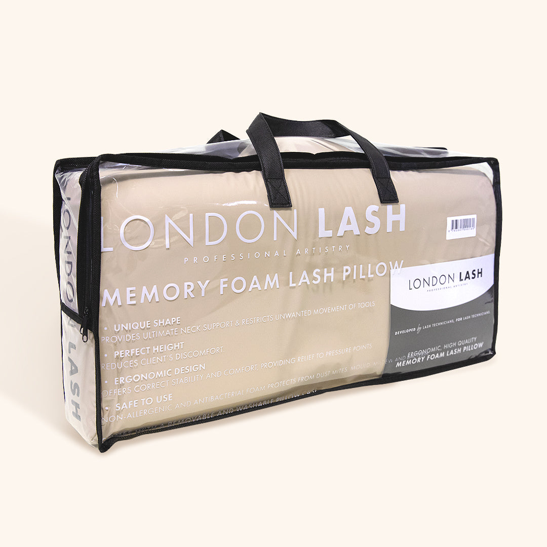 Easily Wipeable Faux-leather Memory Foam Lash Pillow in packaging