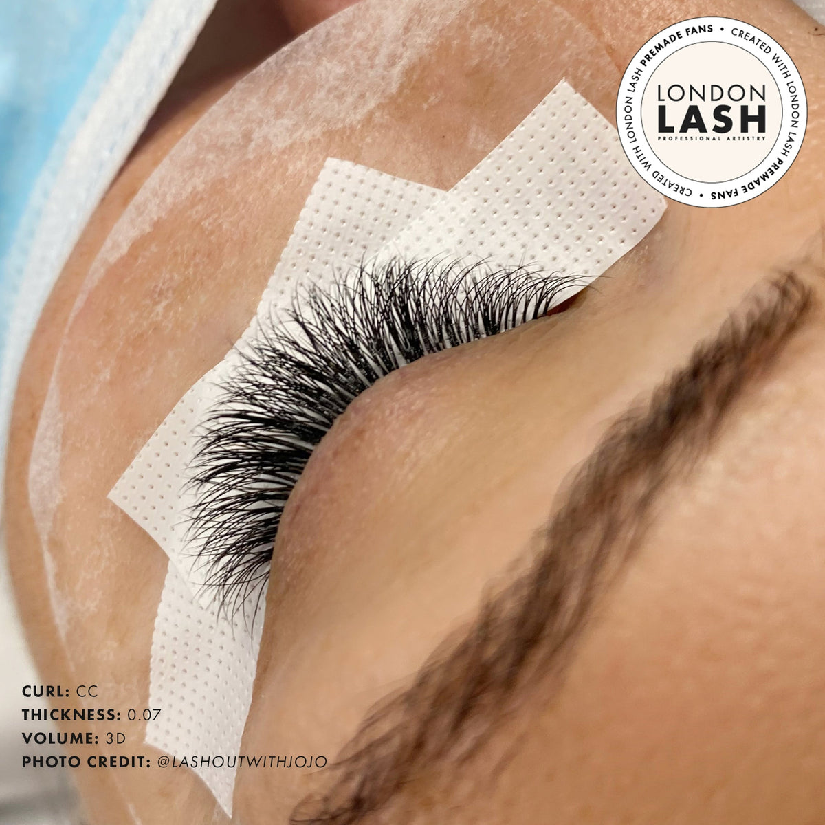A lash extensions set using premade lash fans